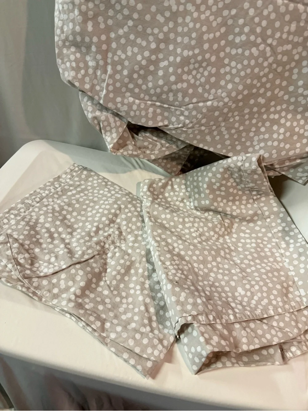 H&M Beige Dotted Duvet Cover Set